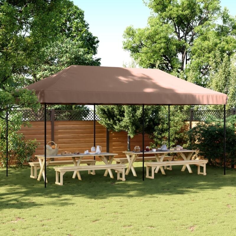 foto del prodotto tenda da festa pieghevole pop up tortora 580x292x315 cm vidaxl