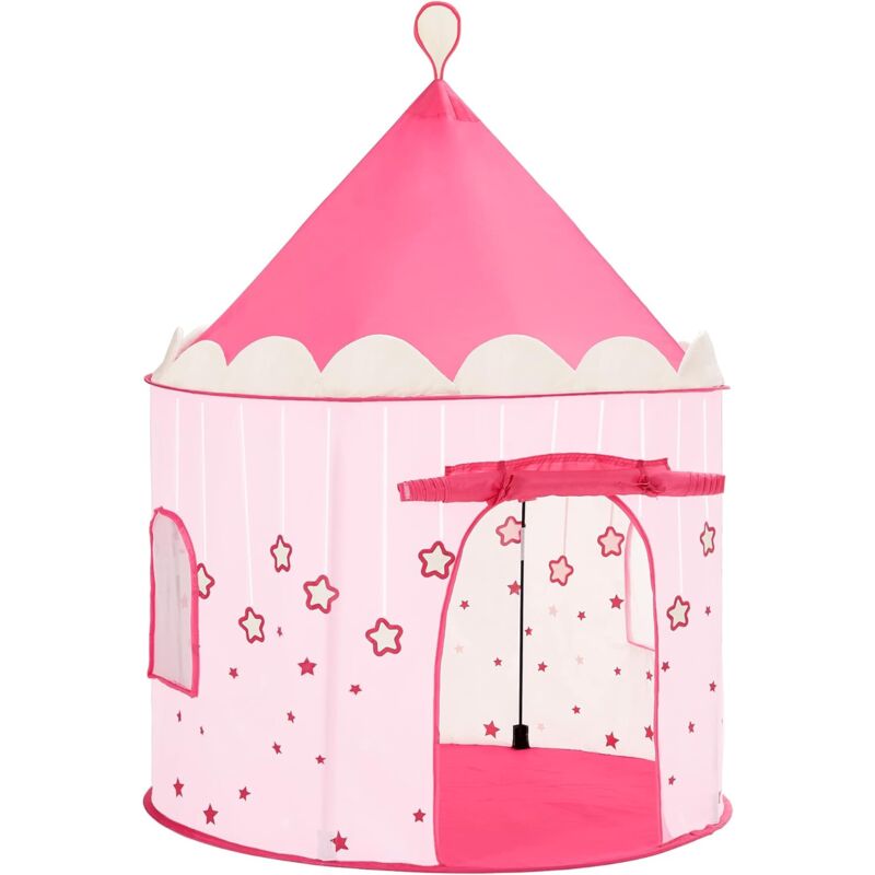 foto del prodotto tenda da gioco castello da principessa per ragazze e bambini, casetta dei giochi per interni ed esterni, tenda portatile, regalo per bambini, rosa,