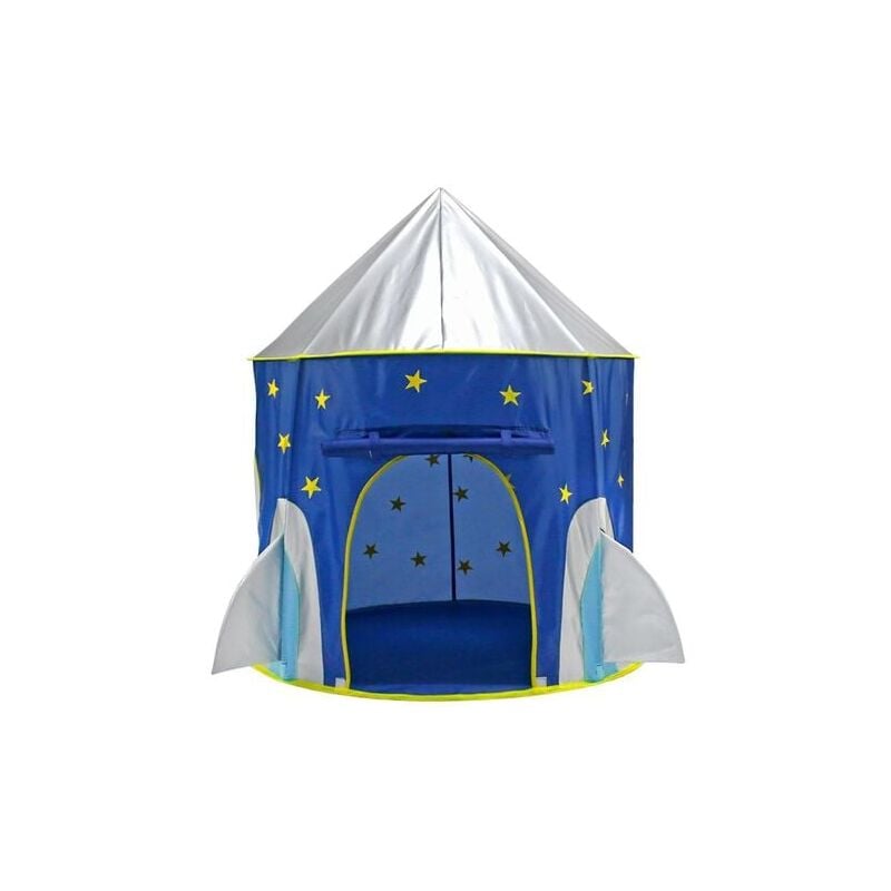 foto del prodotto tenda da gioco con astronave spaziale, casetta da gioco portatile pieghevole