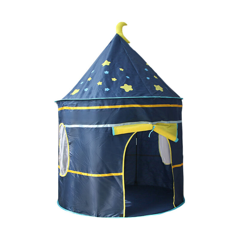 foto del prodotto tenda da gioco teepee per bambini con tappetino, installazione semplice, stile yurta, motivo stelle lunari, tenda da gioco castello per bambini per