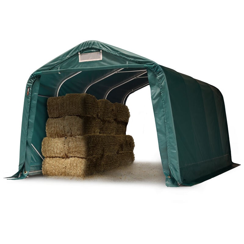 foto del prodotto tenda da pascolo 3,3x4,8m riparo, robusto telo verde in pvc 800n, per cemento