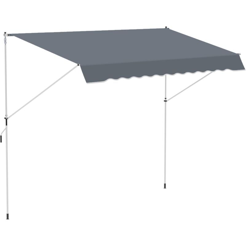 foto del prodotto tenda da sole a bracci avvolgibile 400x120h cm con struttura telescopica grigio