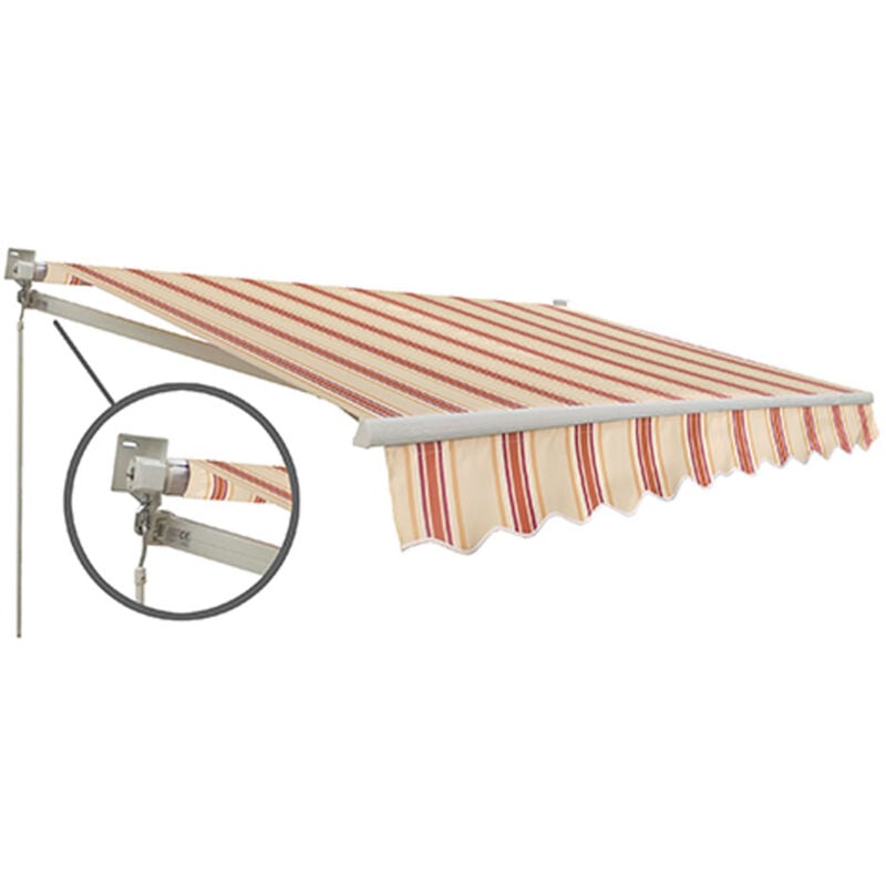 foto del prodotto tenda da sole a bracci estensibili balconi verande sangiorgio colore rosso arancio