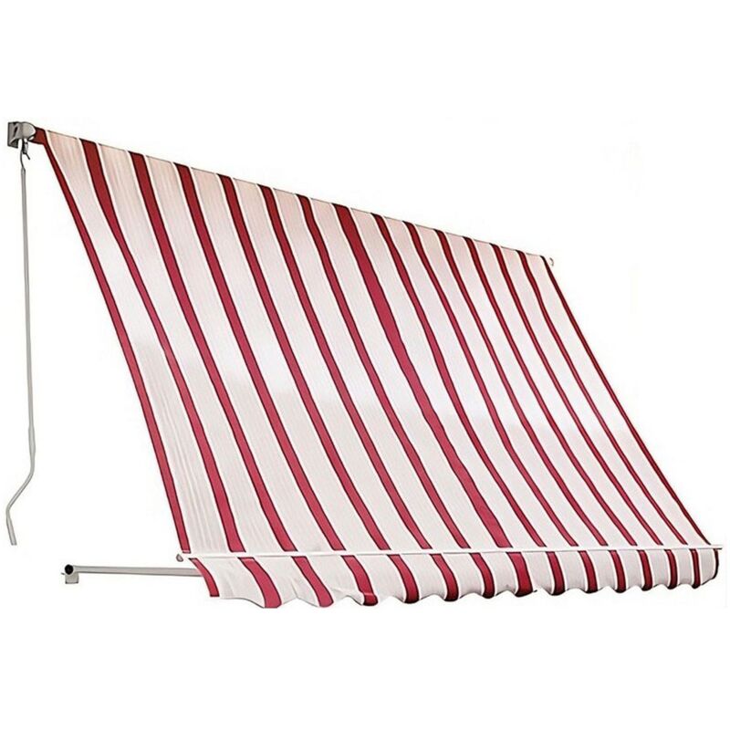 foto del prodotto tenda da sole a caduta 400x300 cm da balcone con bracci fissi per esterno bordeaux e beige