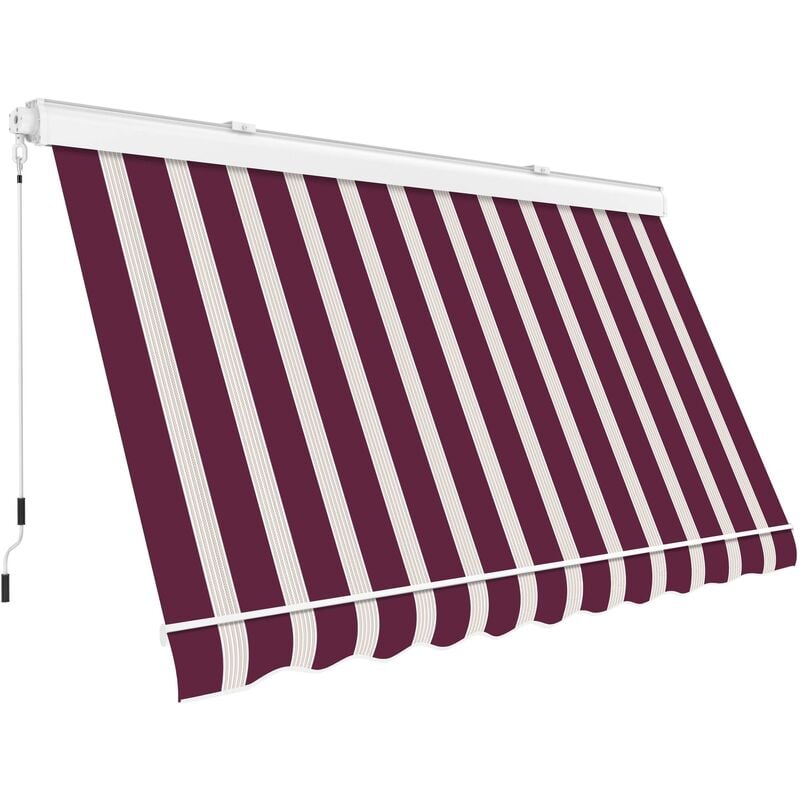foto del prodotto tenda da sole a caduta cassonata in alluminio balcone finestra soffitto o parete bordeaux beige bordeaux beige l200xp250 cm