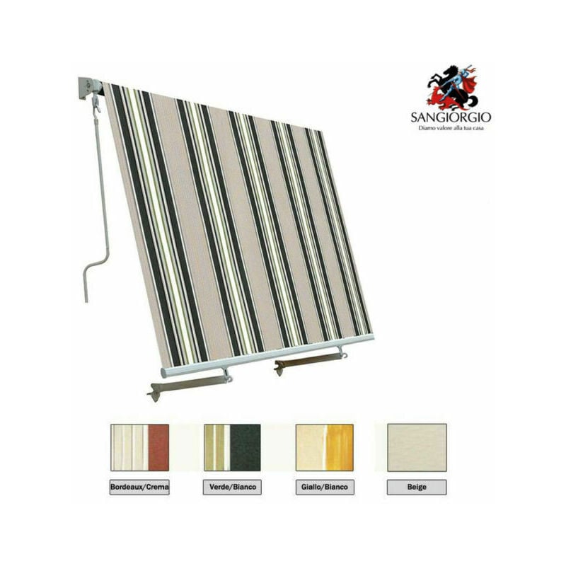 foto del prodotto tenda da sole a caduta cm.300 x h.250 verde bianco