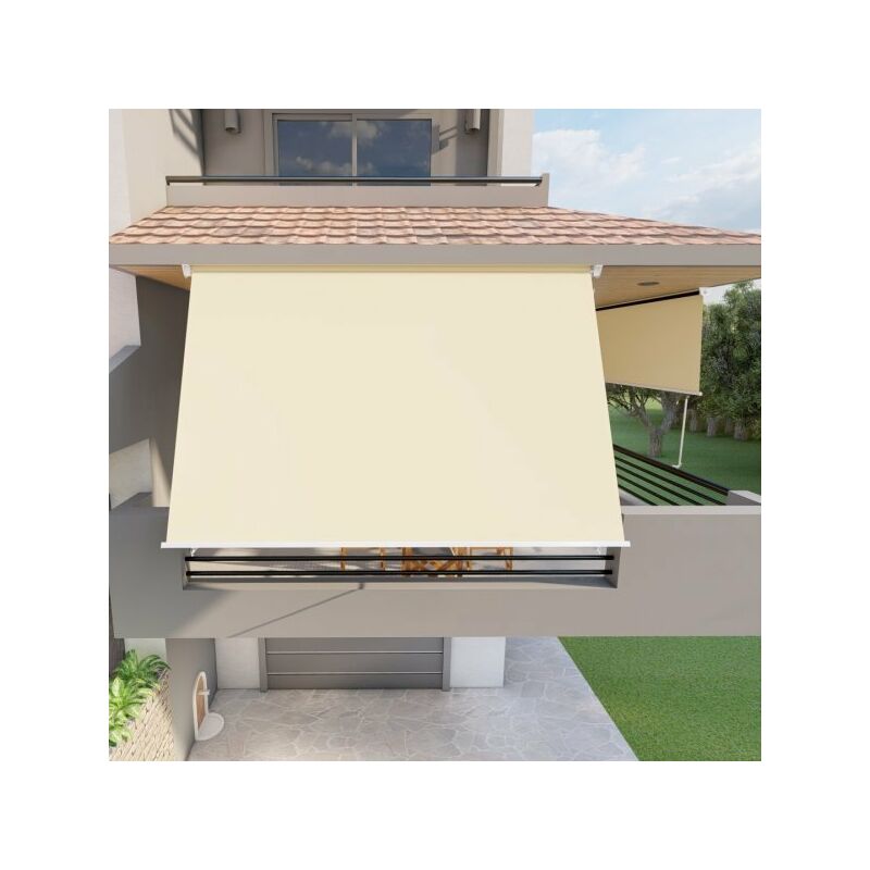 foto del prodotto tenda da sole a caduta con bracci per balcone terrazzo finestra 300cm beige golisa