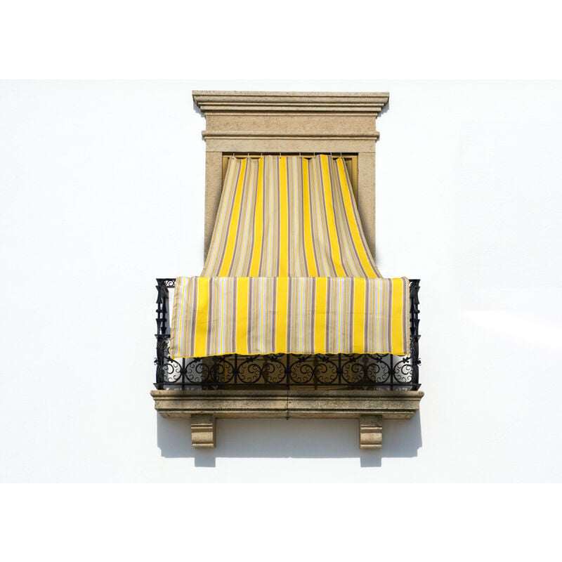 foto del prodotto tenda da sole a caduta per esterno balcone casa telo ombra modello riga fine, misura145x250coloregiallo