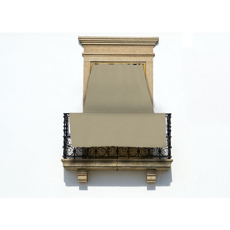 foto del prodotto tenda da sole a caduta per esterno balcone casa telo ombra modello tinta unita, misura145x300colorepanna