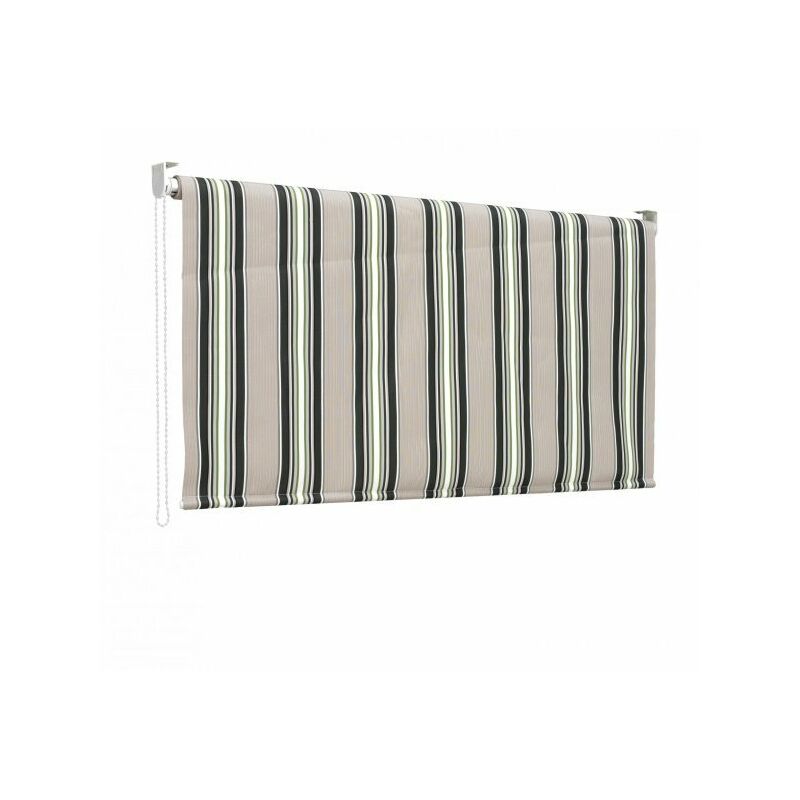 foto del prodotto tenda da sole a caduta, rullo avvolgibile con catenella l 150 h 250cm fredi righe verde, grigio bianco
