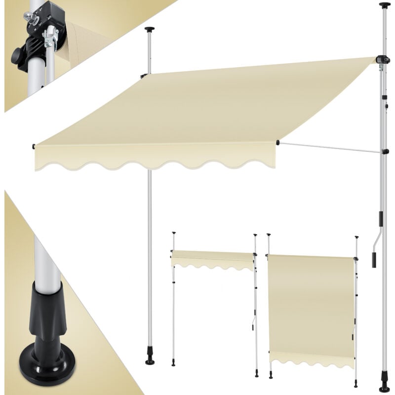 foto del prodotto tenda da sole a morsetto con manovella per balconi tenda da sole per balconi senza foratura idrorepellente resistente ai raggi uv regolabile in