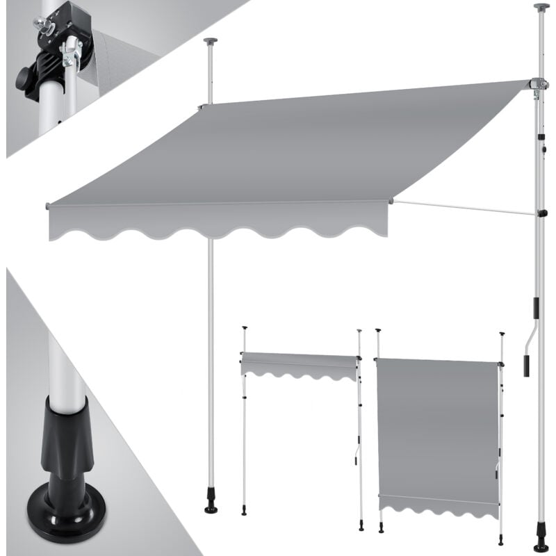 foto del prodotto tenda da sole a morsetto con manovella per balconi tenda da sole per balconi senza foratura idrorepellente resistente ai raggi uv regolabile in
