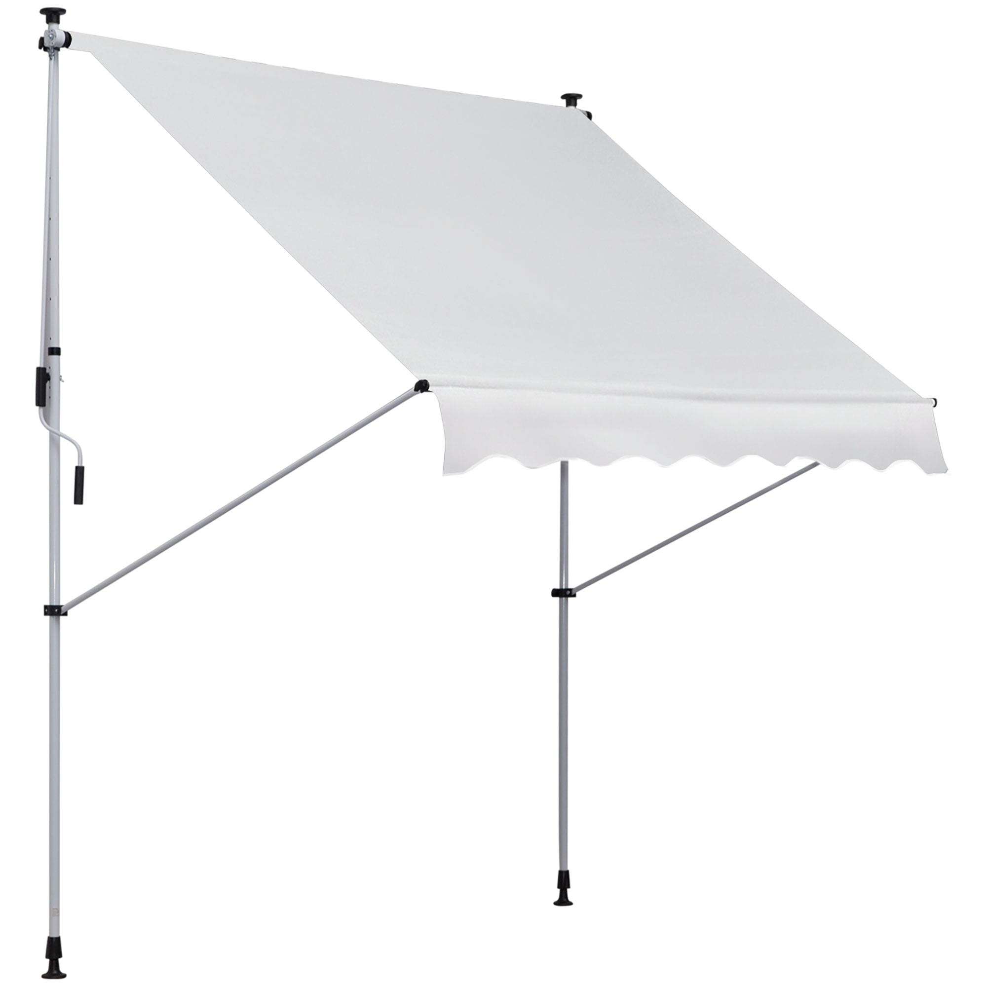 foto del prodotto tenda da sole a muro 200x150 cm con pali di supporto bianco