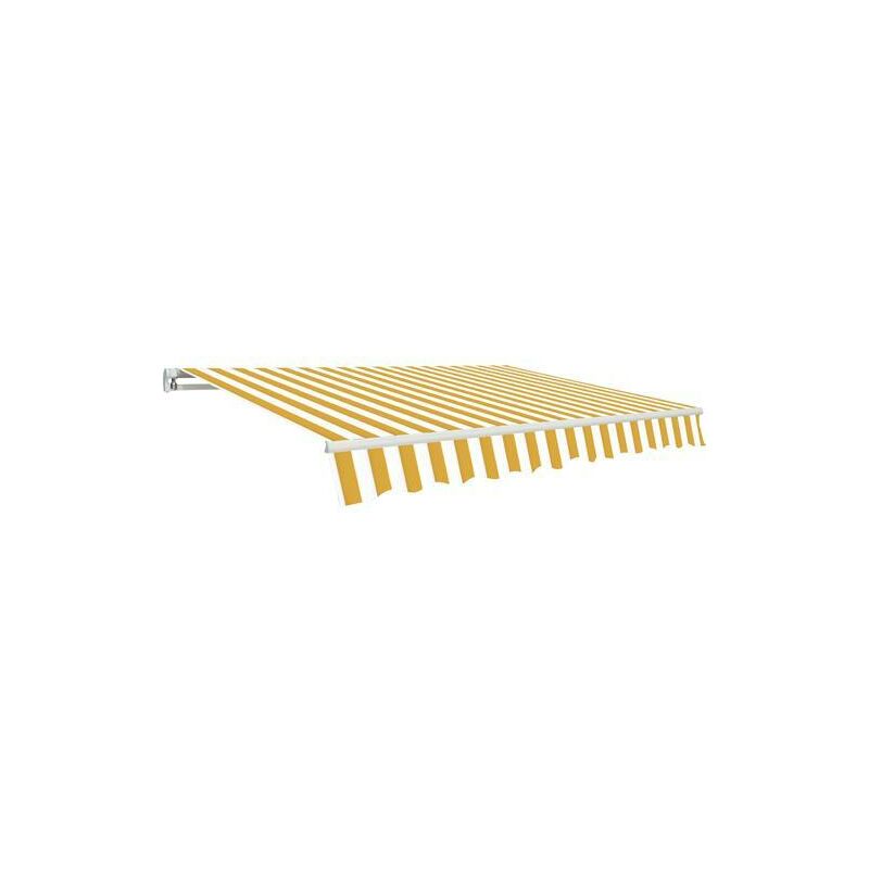 foto del prodotto tenda da sole a soffitto parete con bracci bianco giallo 2,95x2 metri papillon