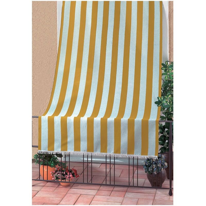 foto del prodotto tenda da sole antimosche 140xh300 cm in poliestere - bianco/giallo