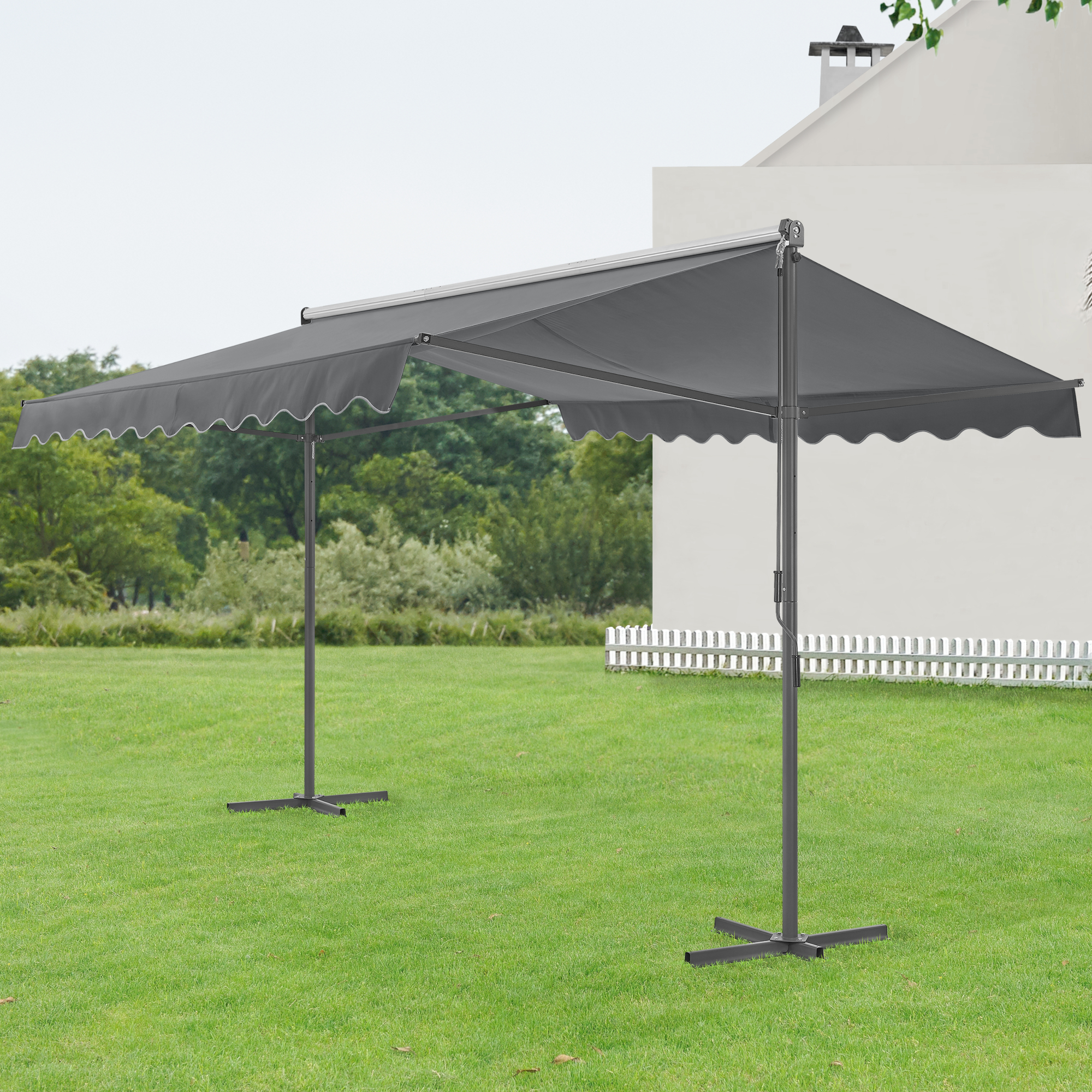 foto del prodotto tenda da sole autoportante 39 selenizza 39 lu x la x a 500 x 300 x 260 cm inclinazione tenda regolabile grigio scuro