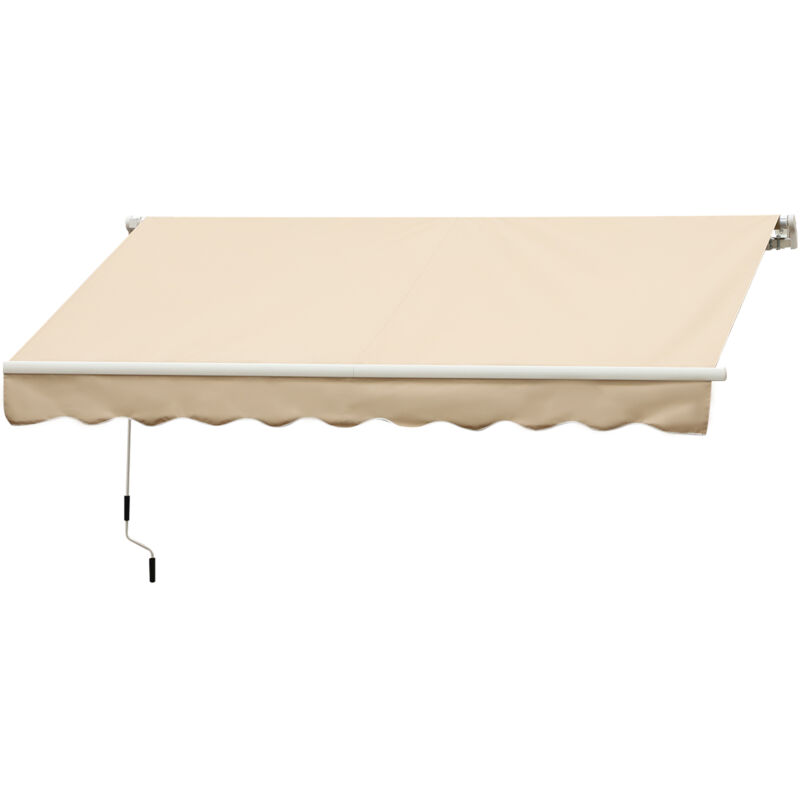 foto del prodotto tenda da sole avvolgibile a caduta manuale, 3x2.5m beige outsunny