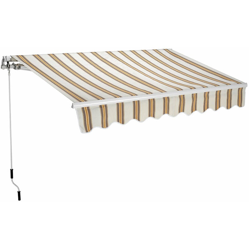 foto del prodotto tenda da sole barra quadra 200x250 cm tessuto in poliestere riga beige
