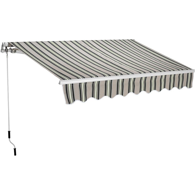 foto del prodotto tenda da sole barra quadra 200x250 cm tessuto in poliestere riga verde
