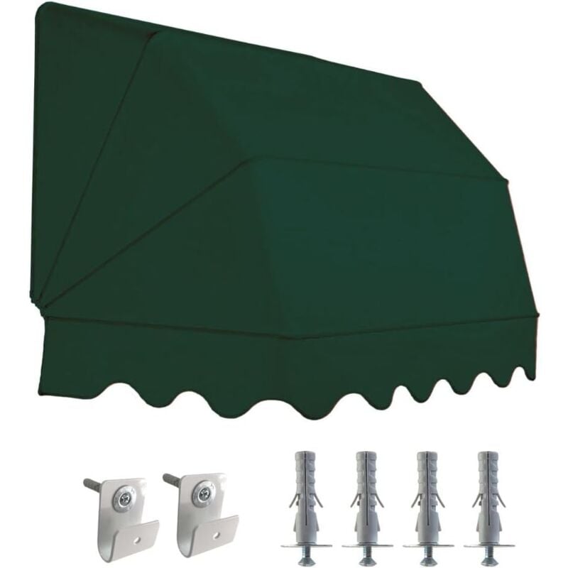 foto del prodotto tenda da sole cappottina 4 raggi l.150 x h.80 movimento corda dx,volant c struttura alluminio bianco tessuto tempotest verde 5 tendaggimania