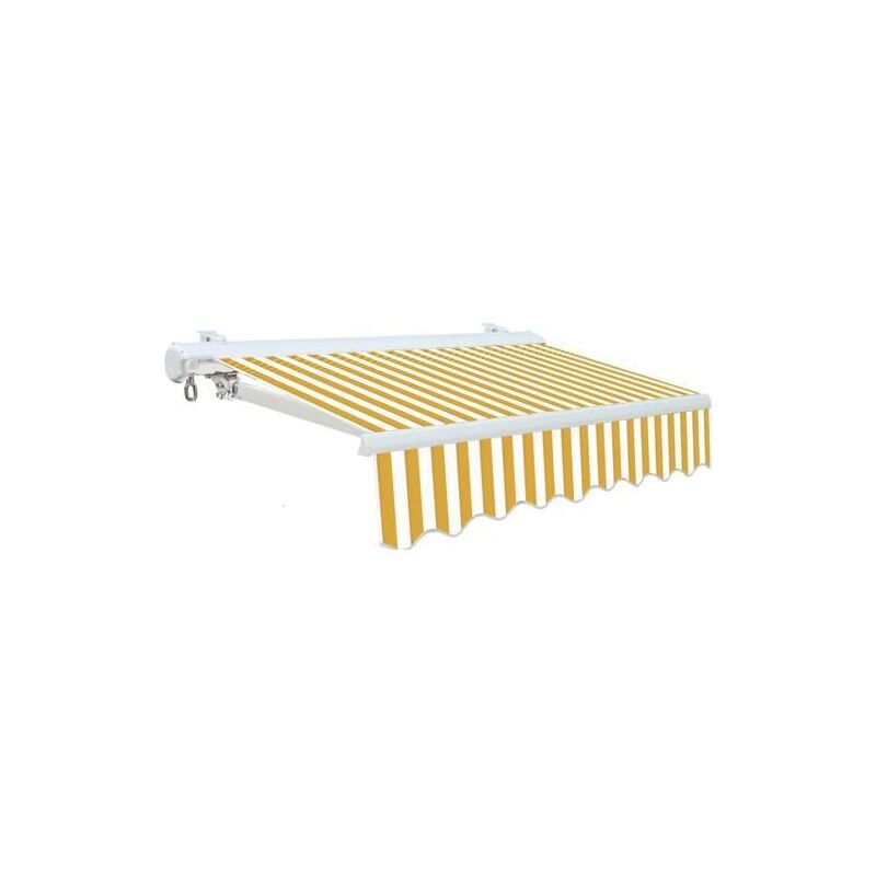 foto del prodotto tenda da sole cassonata c bracci 3x2,5mt bianco giallo maurer cl. 2 