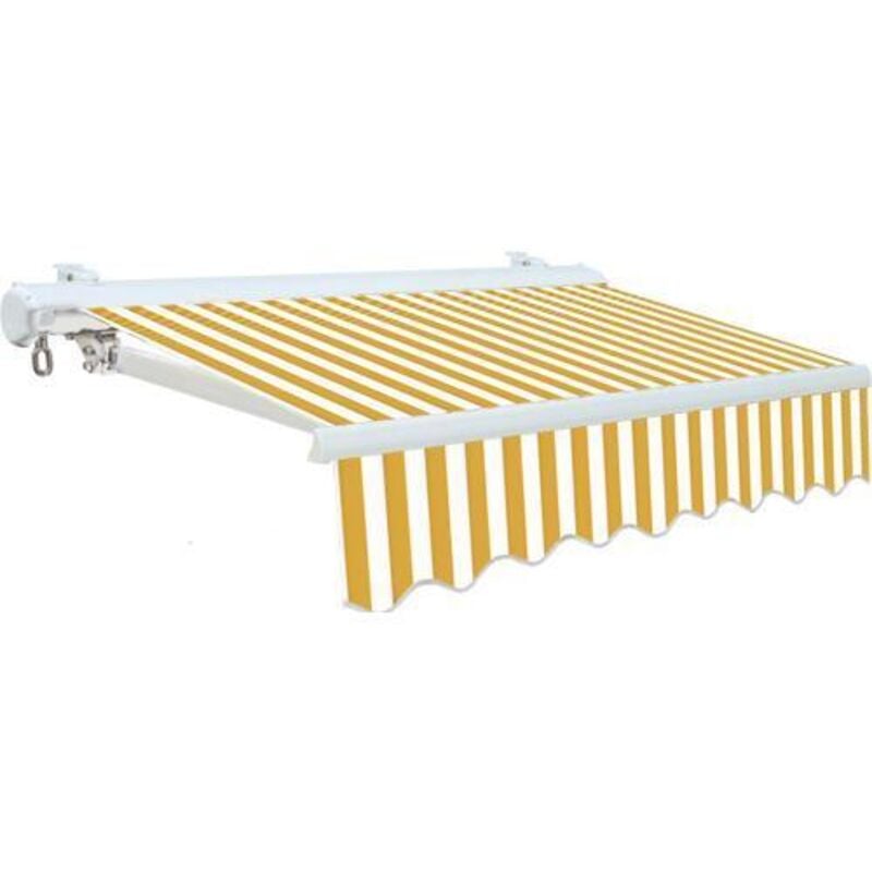 foto del prodotto tenda da sole cassonata per balconi con bracci bianco giallo 300x250 cm