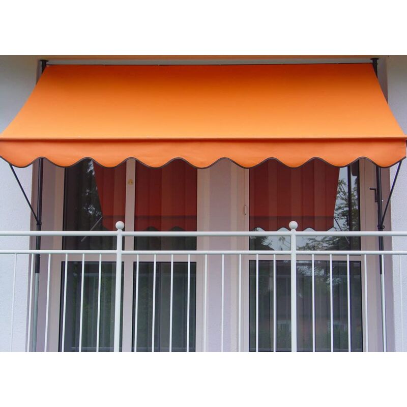 foto del prodotto tenda da sole con morsetti, in tessuto pe, colore arancio angerer