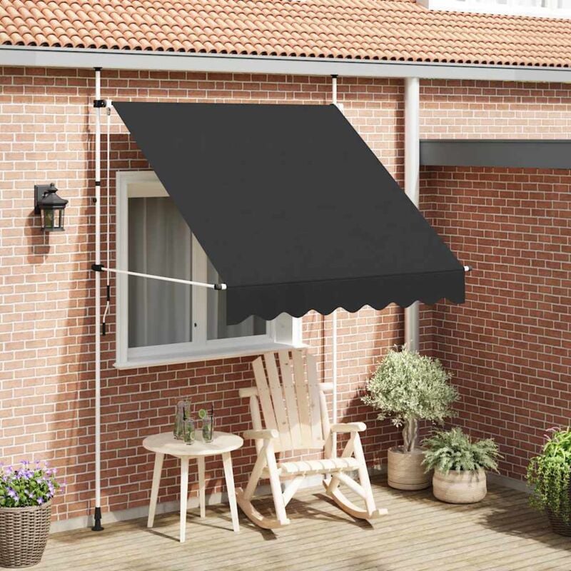 foto del prodotto tenda da sole da balcone retrattile manuale antracite varie dimensioni dimensioni 200 cm