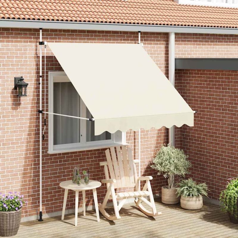 foto del prodotto tenda da sole da balcone retrattile manuale crema varie dimensioni dimensioni 200 cm
