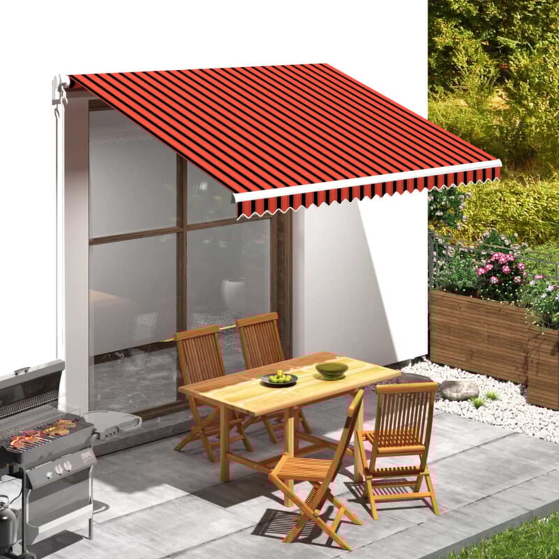 foto del prodotto tenda da sole in tela arancione e marrone 350x250 cm vidaxl