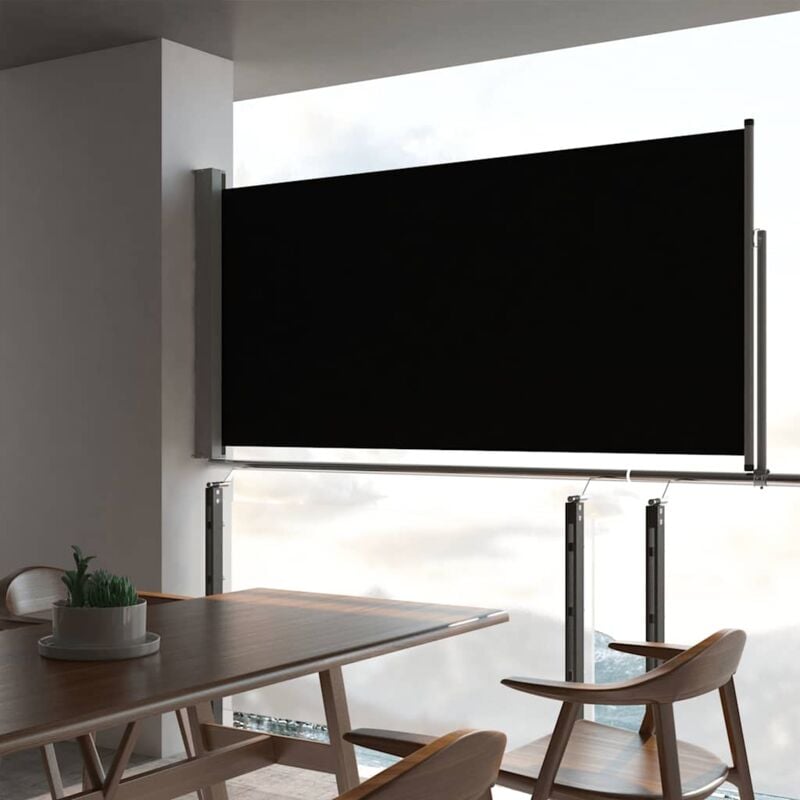 foto del prodotto tenda da sole laterale retrattile 120 x 300 cm nera vidaxl