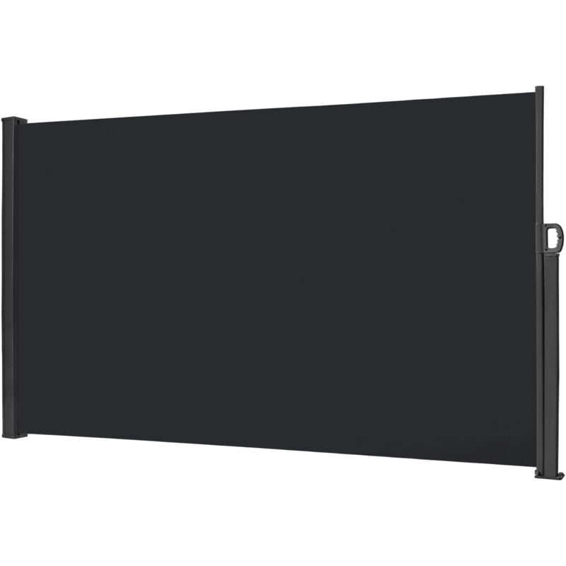 foto del prodotto tenda da sole laterale retrattile in alluminio 160 x 300 cm con staffa a parete, tende da sole paravento per balcone, terrazza, giardino, antracite