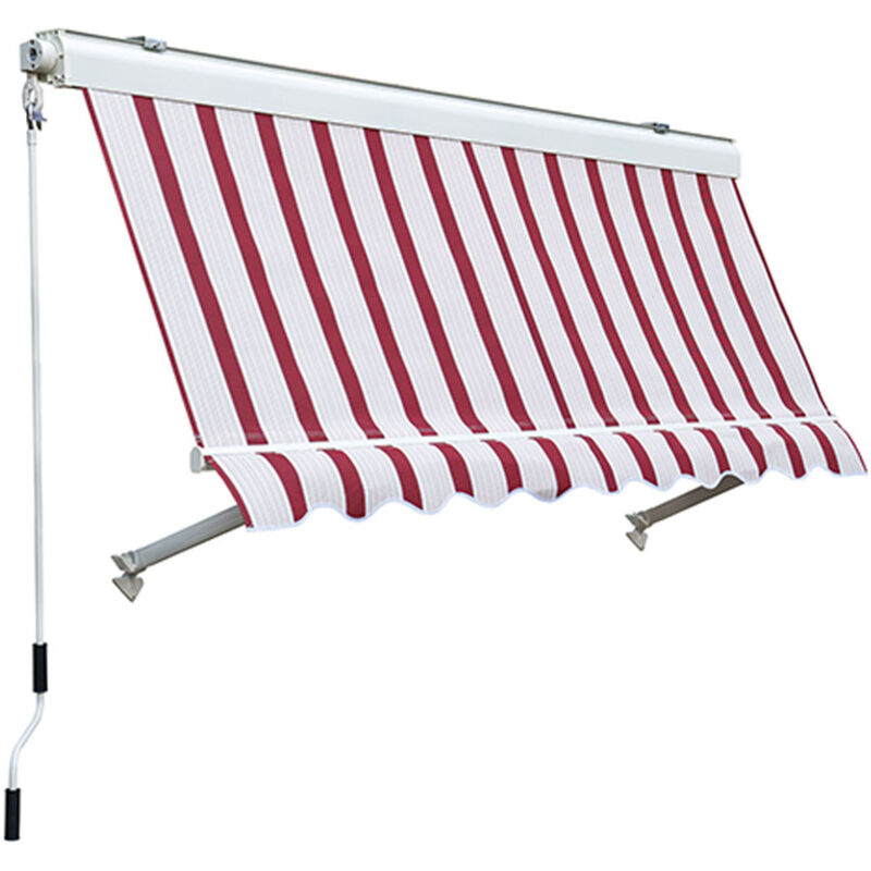 foto del prodotto tenda da sole per balcone a caduta cassonata sangiorgio formato 4 x 3 m colore rigato giallo bianco