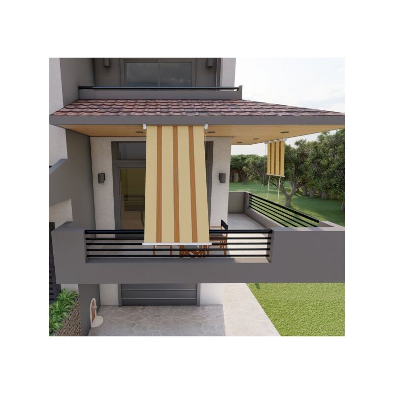 foto del prodotto tenda da sole per balcone con bracci, impermeabile 150cm giallo arancio golisa