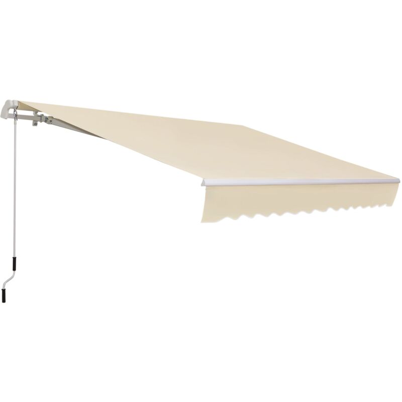 foto del prodotto tenda da sole per esterno a bracci avvolgibile 360x250 cm con apertura a manovella crema