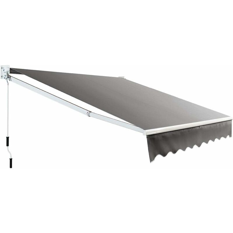 foto del prodotto tenda da sole per esterno avvolgibile, tenda da sole a bracci estensibili con telaio in alluminio e tettuccio resistente al sole e impermeabile e