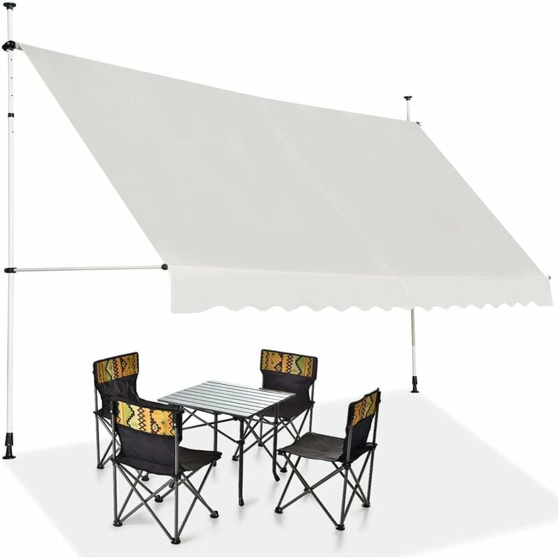 foto del prodotto tenda da sole per esterno, tenda da sole a bracci estensibili con struttura telescopica e tessuto resistene ai raggi solari, regolabile in altezza e