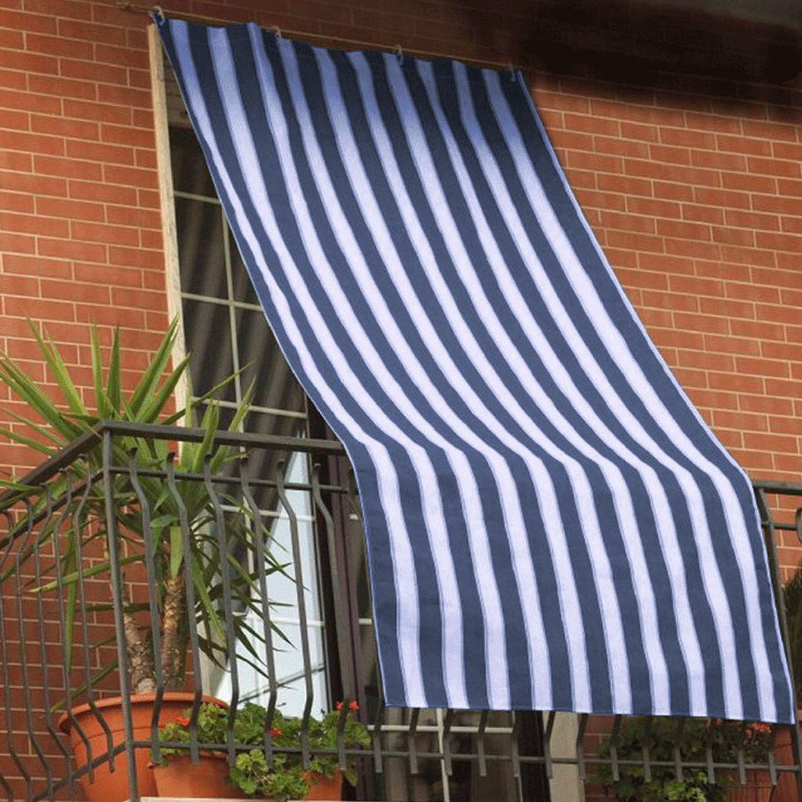 foto del prodotto tenda da sole per sormonto 200x290 cm con anelli rinforzati blu