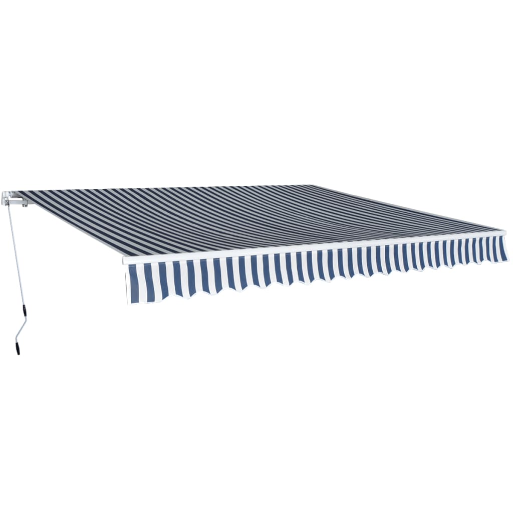foto del prodotto tenda da sole pieghevole manuale 400 cm blu bianca