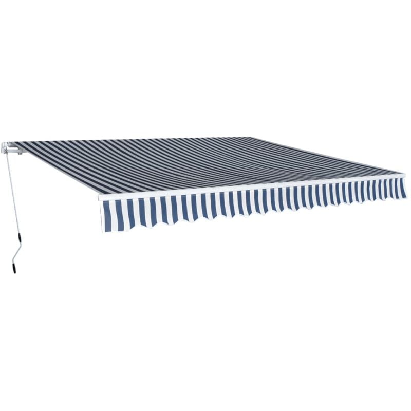 foto del prodotto tenda da sole pieghevole manuale 400 cm blu bianca vidaxl