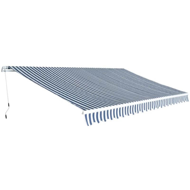 foto del prodotto tenda da sole pieghevole manuale 500 cm blu bianca cod mxl 73739