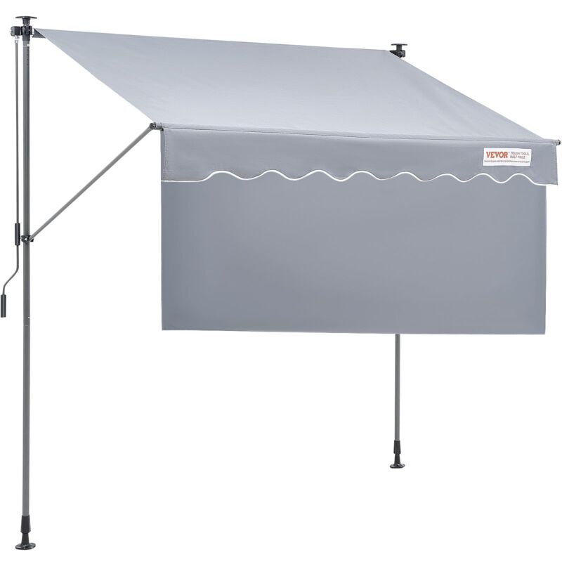 foto del prodotto tenda da sole retrattile 3x1,2 m, tenda manuale per balcone tenda da esterno altezza regolabile frangivento anti raggi uv, tenda parasole frangivista