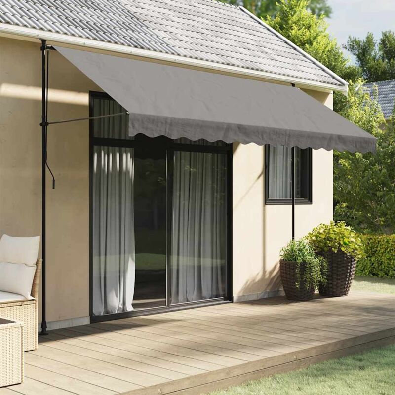 foto del prodotto tenda da sole retrattile antracite 350x150 cm tessuto e acciaio vidaxl