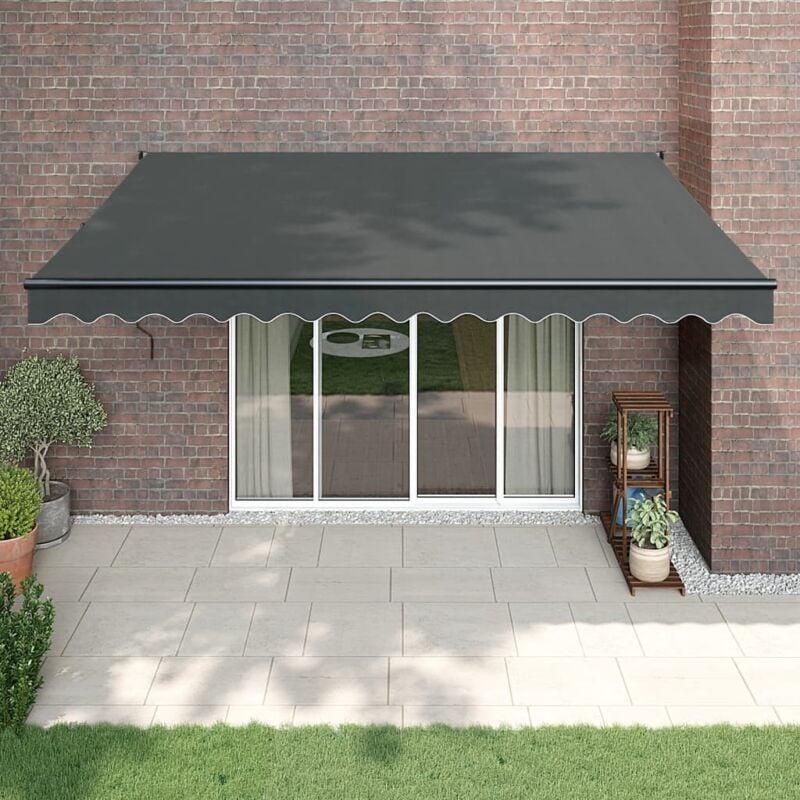 foto del prodotto tenda da sole retrattile antracite 4x3 m in tessuto e alluminio