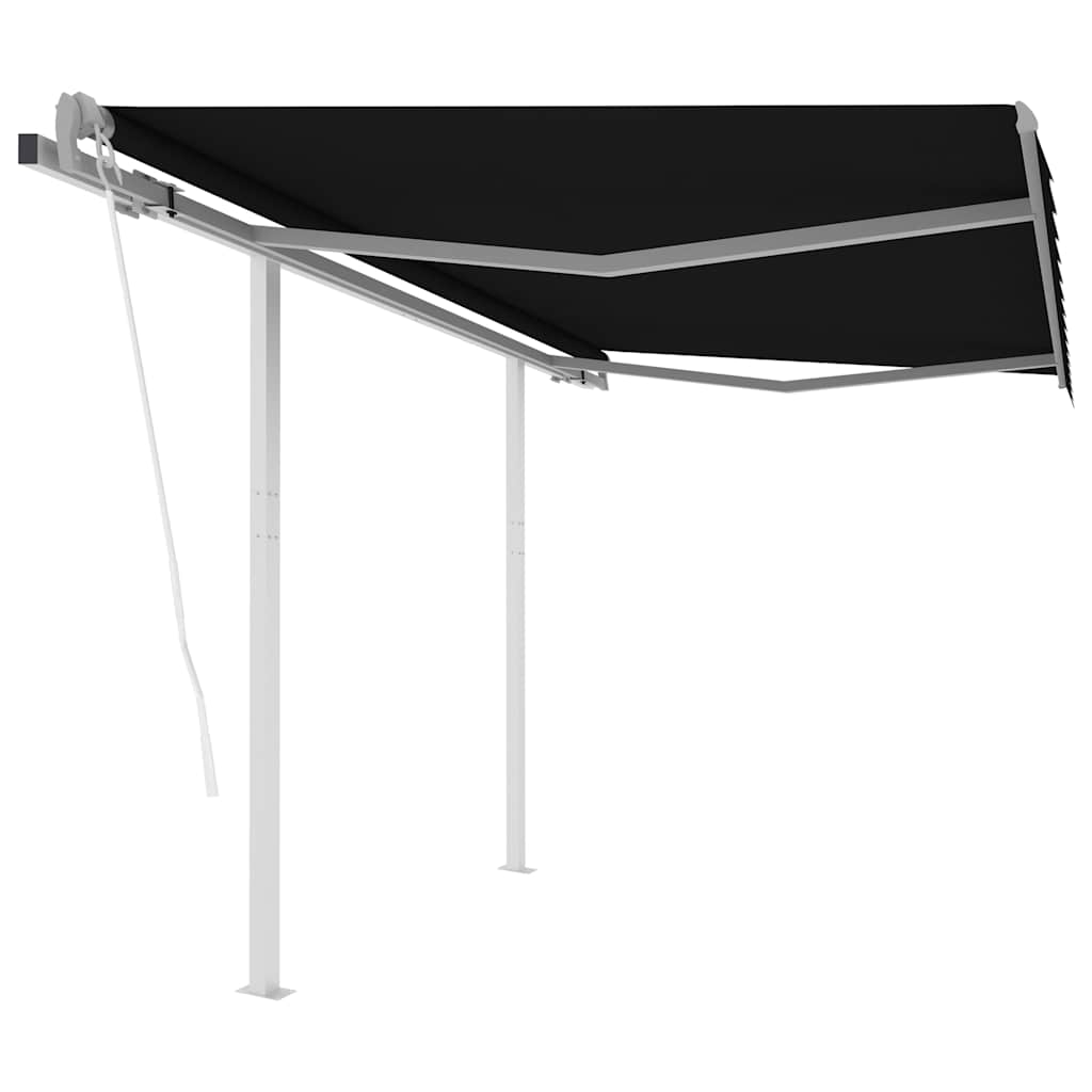 foto del prodotto tenda da sole retrattile automatica con pali 3,5x2,5m antracite cod mxl 43786