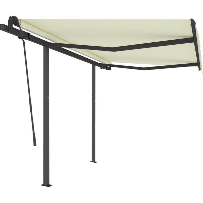 foto del prodotto tenda da sole retrattile automatica con pali 3x2,5 m crema