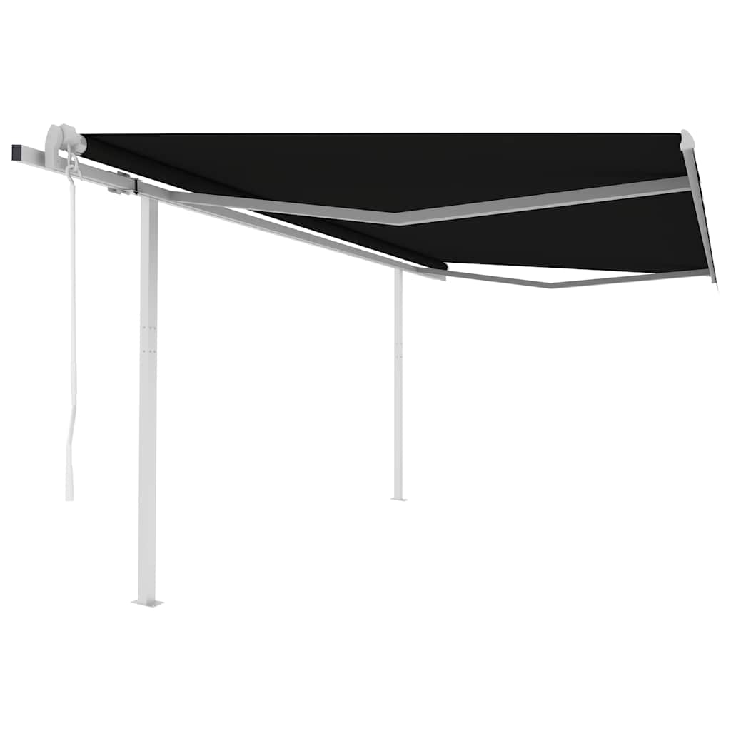 foto del prodotto tenda da sole retrattile automatica con pali 4,5x3 m antracite cod mxl 35381