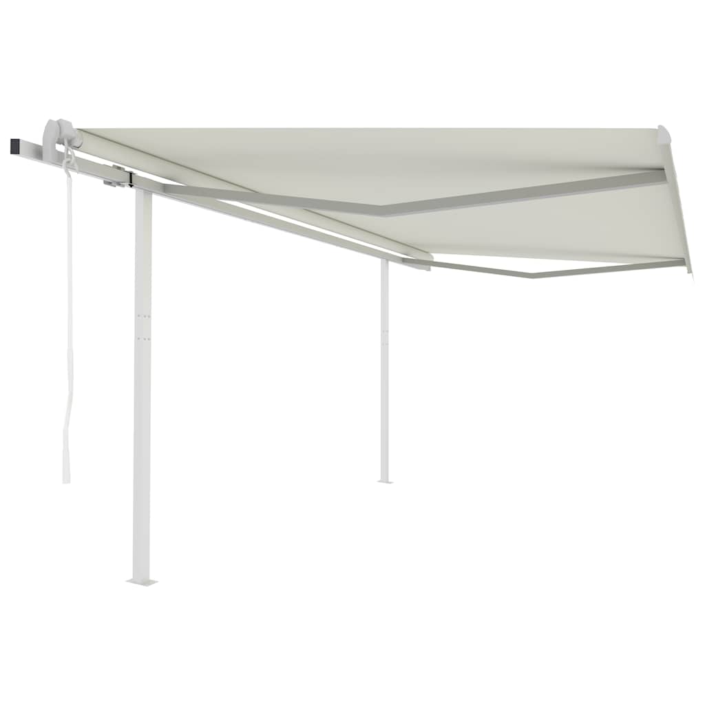 foto del prodotto tenda da sole retrattile automatica con pali 4x3 m crema cod mxl 65772