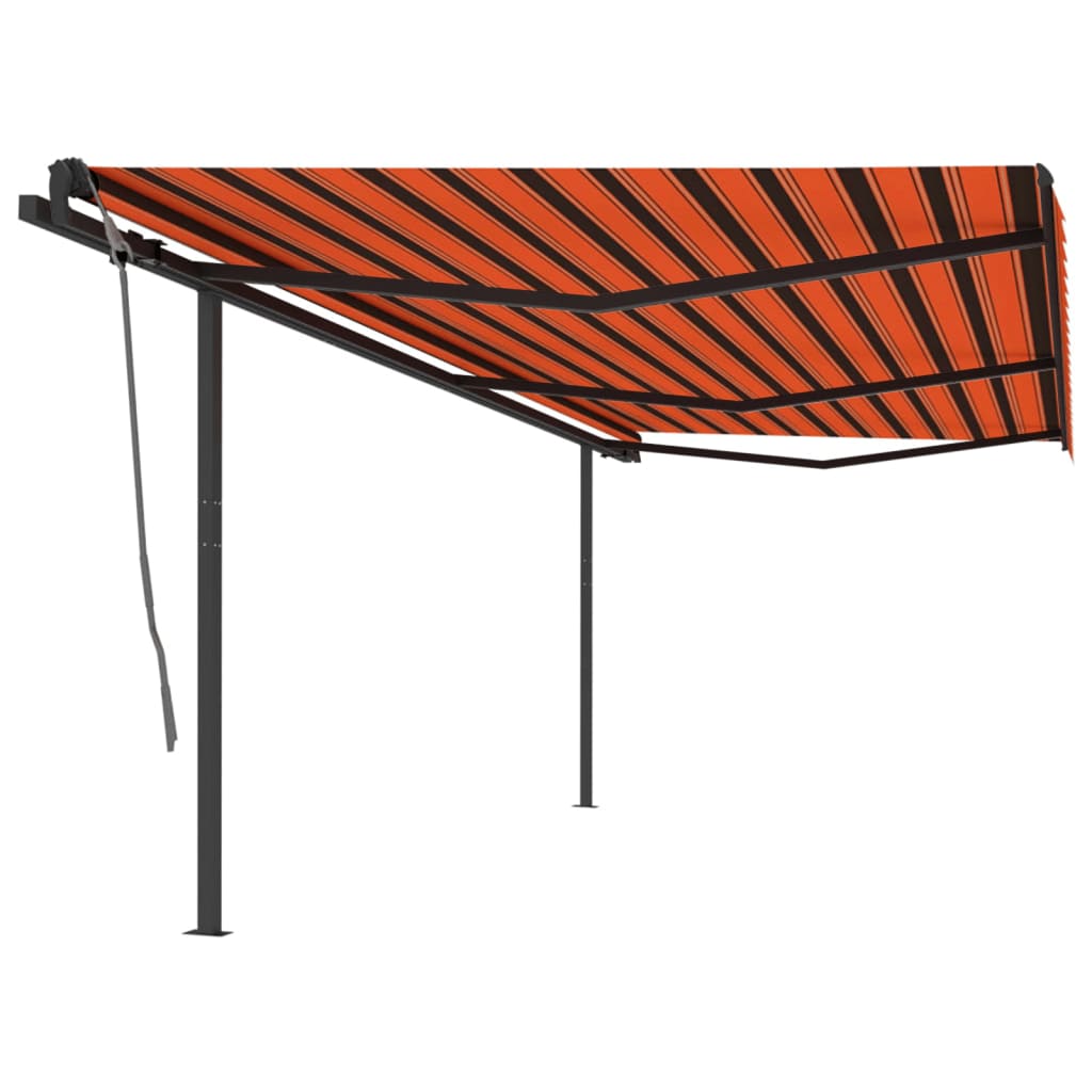 foto del prodotto tenda da sole retrattile automatica pali 6x3 m arancio marrone vidaxl