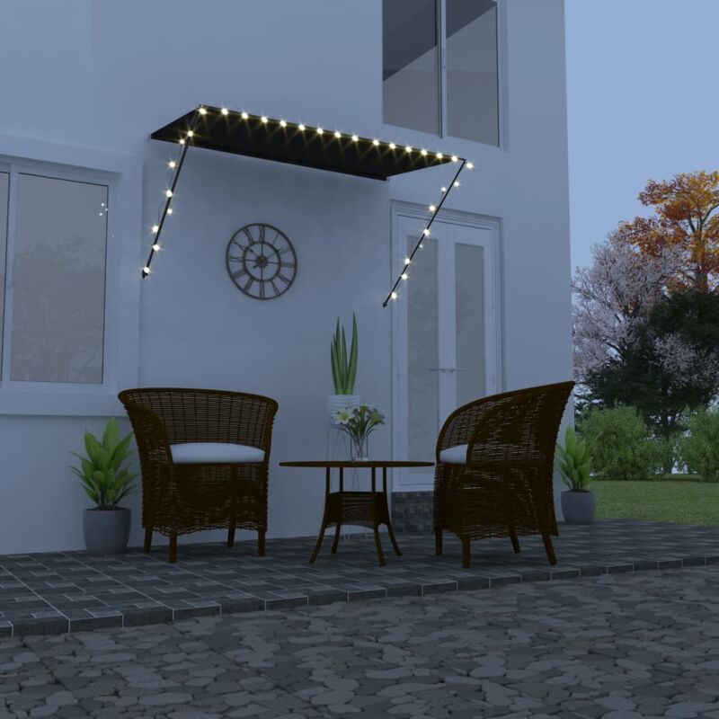 foto del prodotto tenda da sole retrattile con led 250x150 cm antracite vidaxl